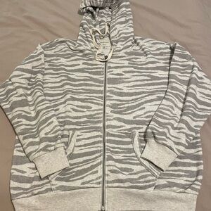 American Eagle Outfitters Zebra Print Zip-Up